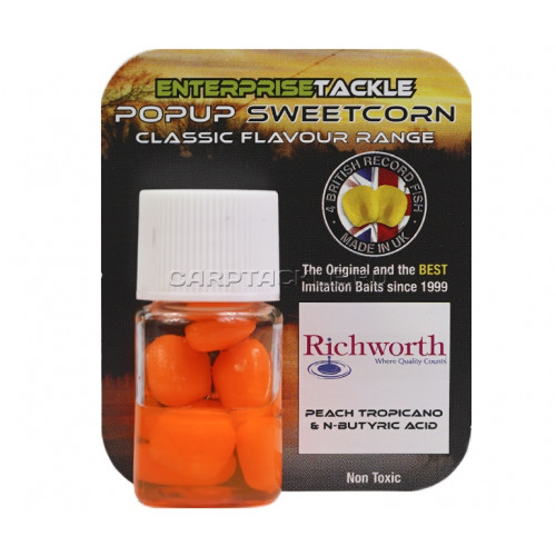 Искусственная плавающая насадка Enterprise Tackle Pop Up Sweetcorn Richword Peach&N-Butyric Персик с Масляной кислотой